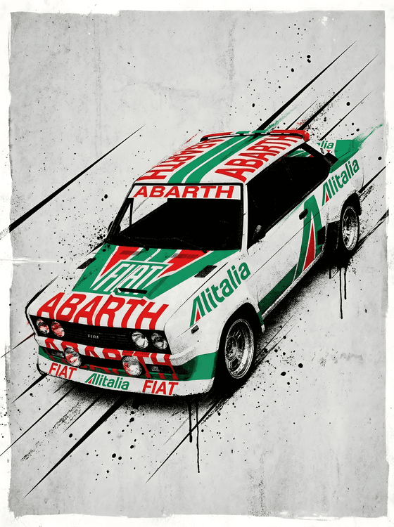 Fiat 131 Abarth Alitalia Rally Street Art