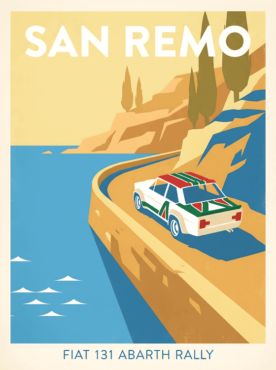 San Remo Rally Fiat 131 Abarth Poster