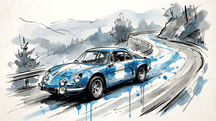 Alpine A110 Rally Spirit Watercolor