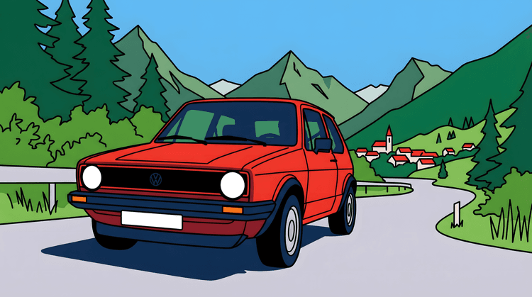 Red VW Golf Alpine Adventure