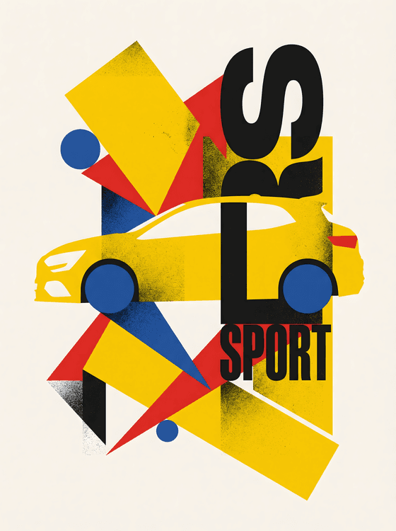 Ford Focus RS Geometric Sport Illustration