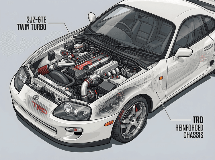 Supra A80: 2JZ-GTE Technical Cutaway