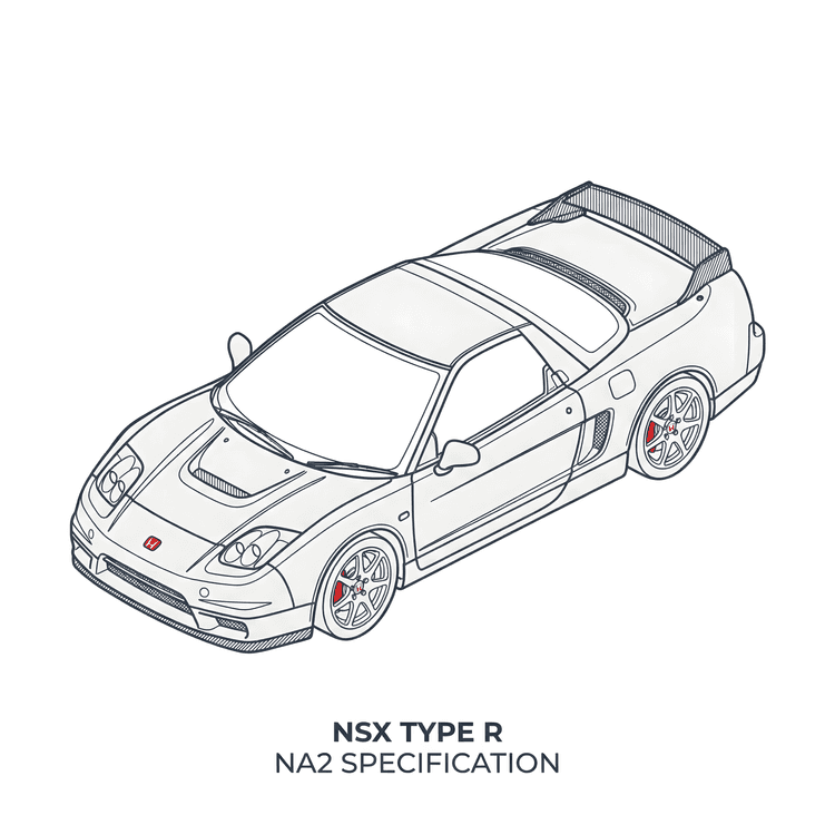 NSX Type R NA2: Minimalist Technical Illustration