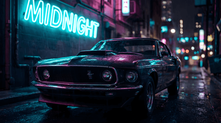 Midnight Mustang Neon Noir