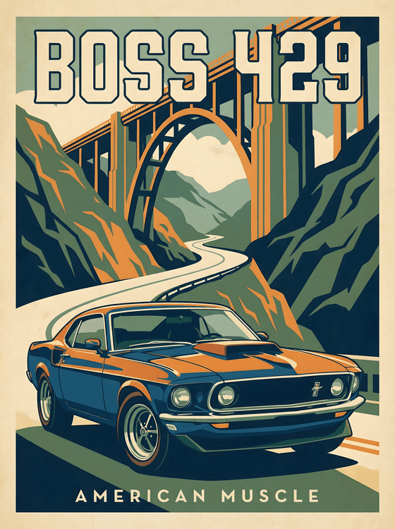 American Muscle: Boss 429 California Coast Poster