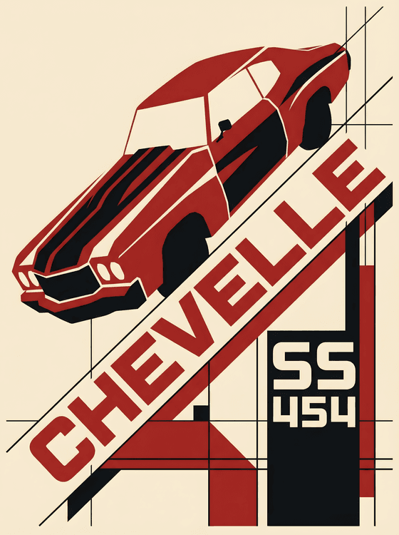 Chevelle SS 454 Constructivist Poster