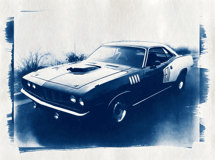 Plymouth Cuda: Cyanotype Soul