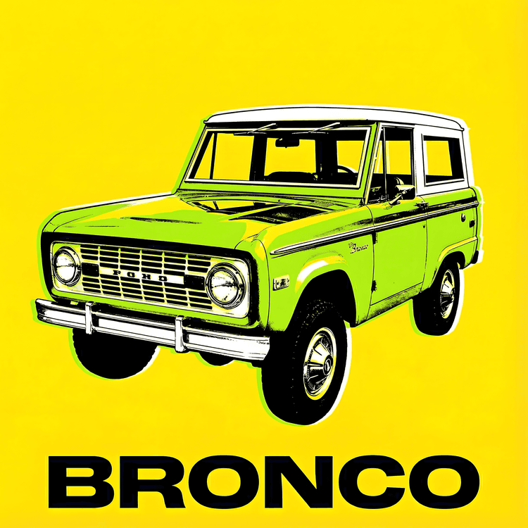 Ford Bronco: Yellow Pop Art Legend