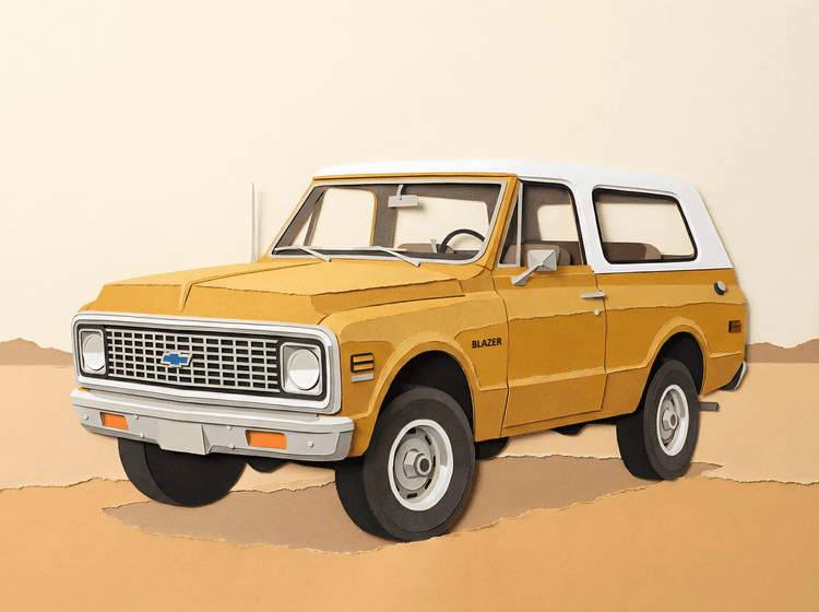 Chevrolet K5 Blazer Paper Cutout Collage