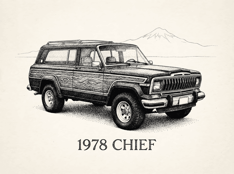 1978 Jeep Cherokee Chief: Stippled 4x4 Portrait