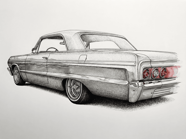 Stippled '64 Impala Reflection