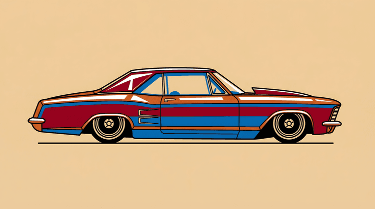 Striped Riviera Lowrider Illustration