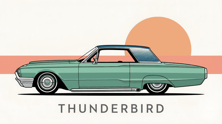 Teal Thunderbird Sunset Profile