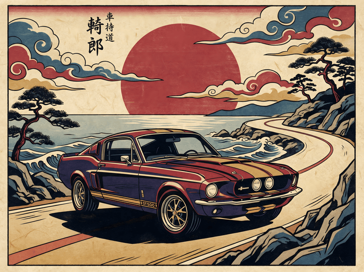 Shelby GT500 Ukiyo-e Rising Sun Drive