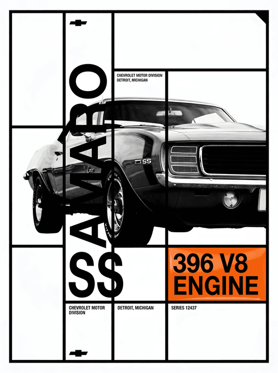 Camaro SS 396 V8: Modernist Grid Spec