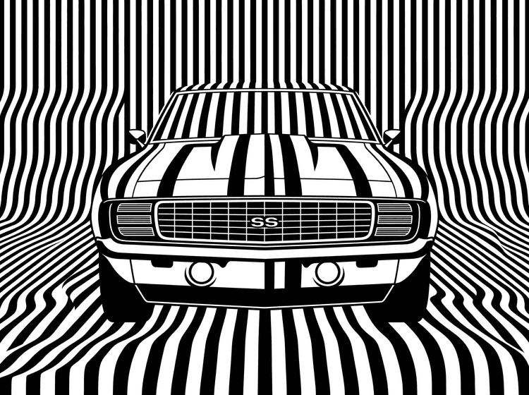 Camaro SS Op Art Illusion