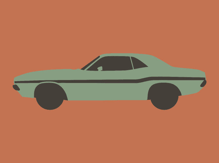 Dodge Challenger Minimalist Sage and Terracotta
