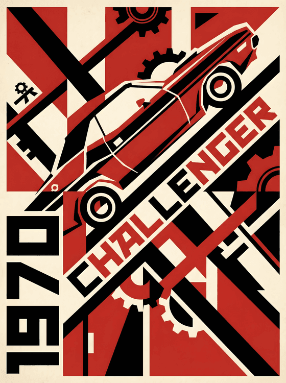 1970 Challenger Constructivist Industrial Poster