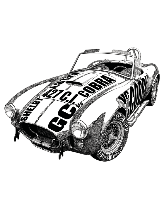 Shelby Cobra 427 Typography Calligram