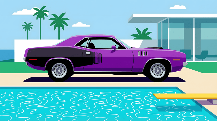 Hemi 'Cuda Poolside: Palm Springs Muscle