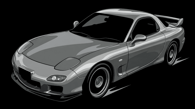 Mazda RX-7 FD Silver Vector Study