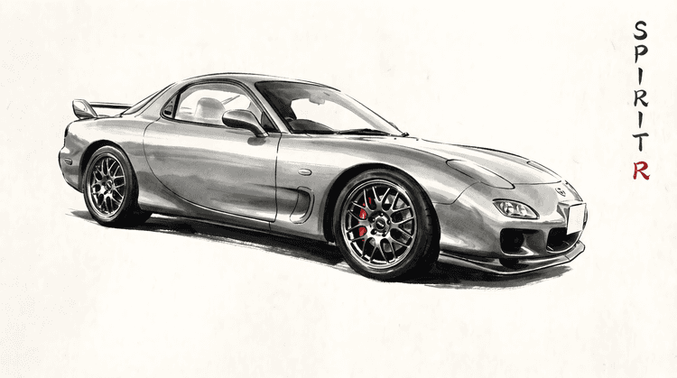 Mazda RX-7 Spirit R Minimalist Illustration