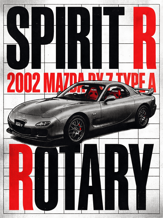 Mazda RX-7 Spirit R Rotary Grid Poster