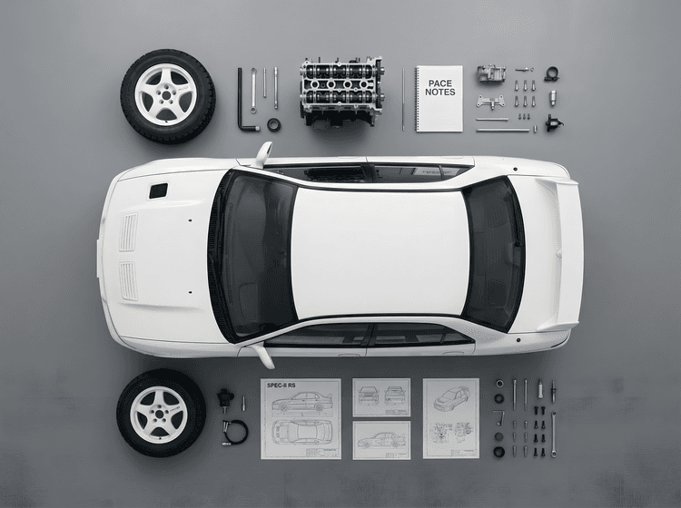 Mitsubishi Lancer Evolution II RS Knolling Component Study