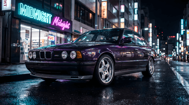 BMW E34 M5: Midnight Tokyo Neon
