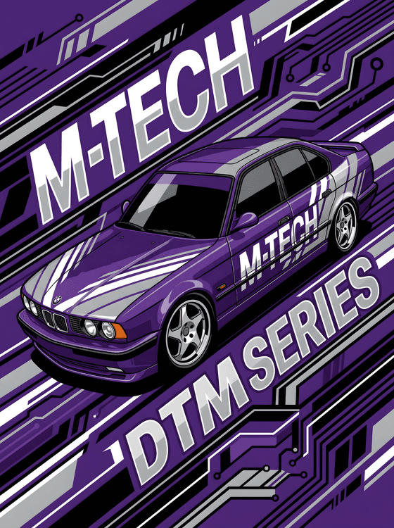 BMW E34 M5 M-Tech DTM Racing Illustration