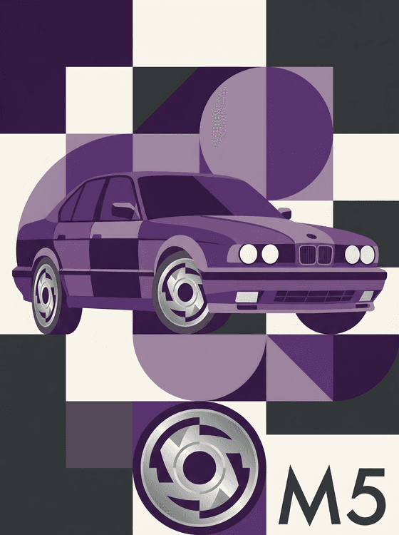 BMW E34 M5 Geometric Techno Violet Edition