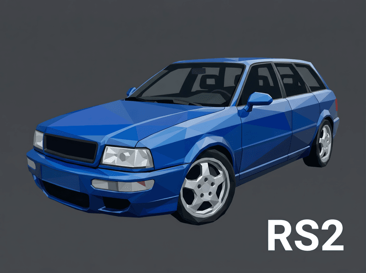 Geometric Audi RS2 Avant Low Poly Art