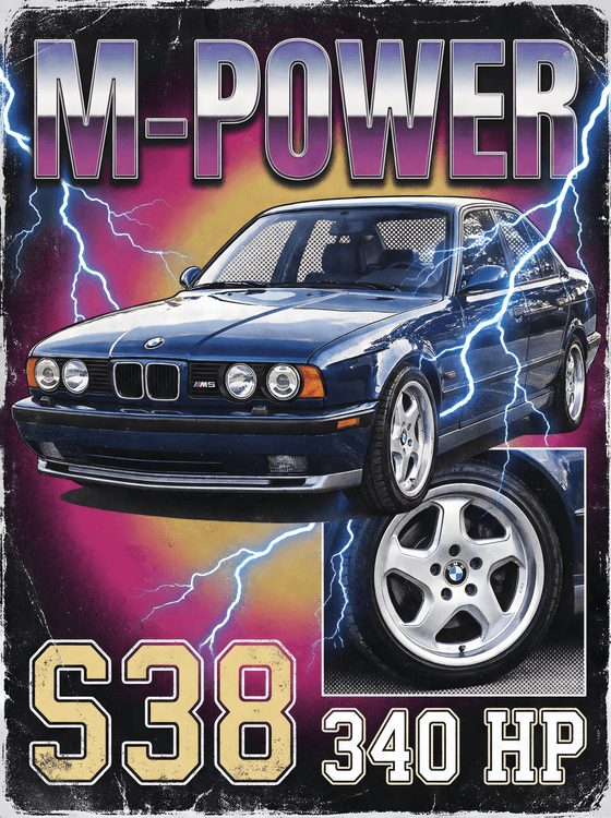 BMW M5 E34: S38 M-Power Lightning Poster