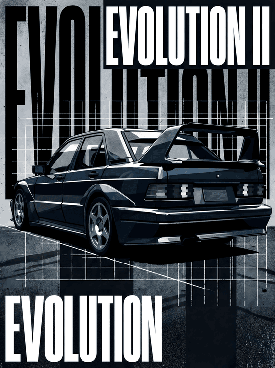 Mercedes-Benz 190E Evolution II: Constructivist Poster