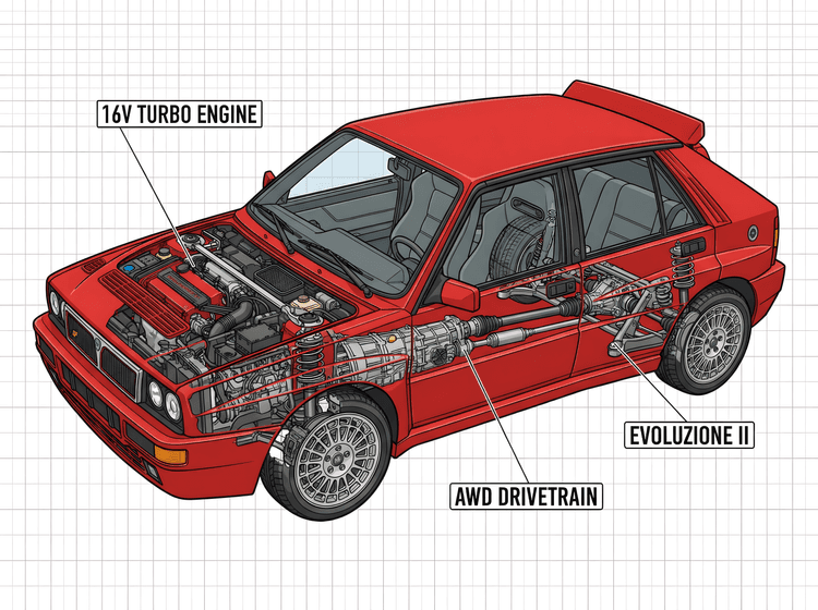 Lancia Delta HF Integrale: Evoluzione II Technical Cutaway