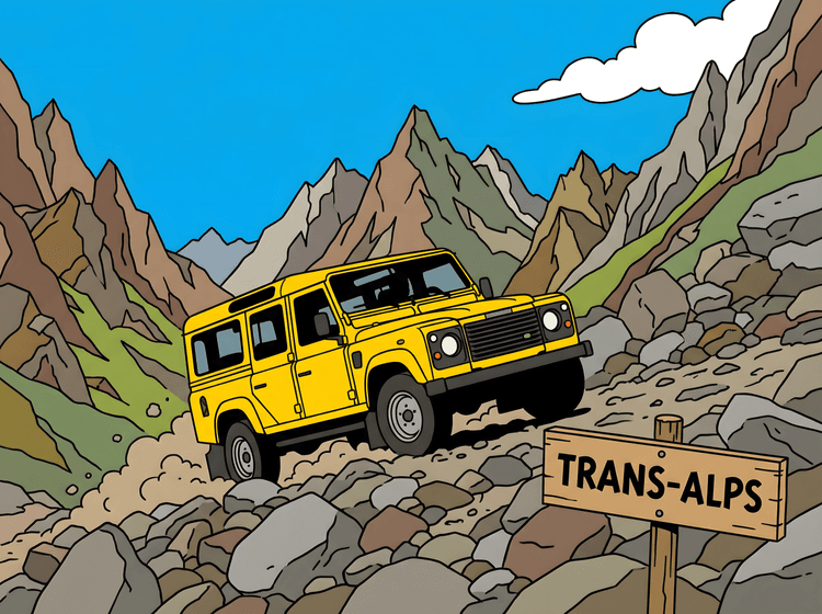 Land Rover Defender 110 - Yellow Trans-Alps Expedition