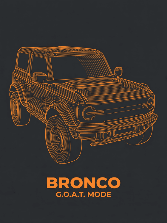 Ford Bronco G.O.A.T. Mode Topographic Line Art