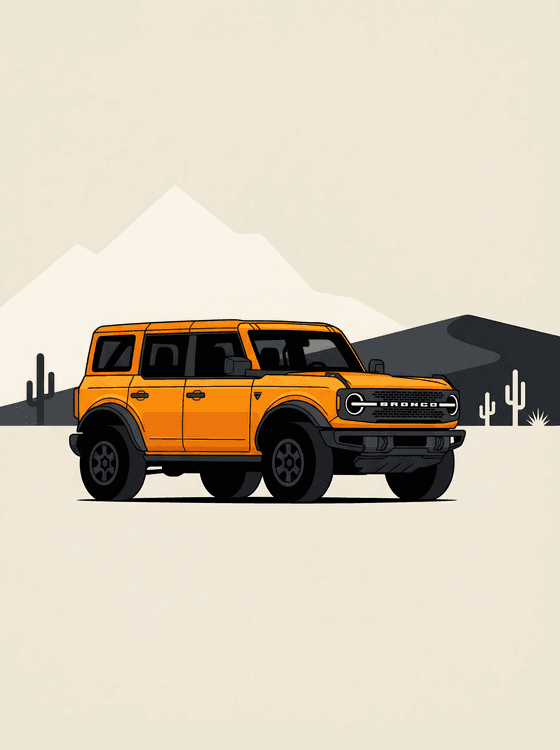 Modern Ford Bronco Desert Expedition Illustration