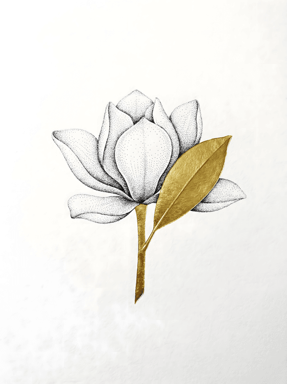 Gilded Magnolia Bloom