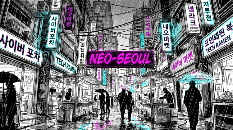 Neon Drizzle in Neo-Seoul