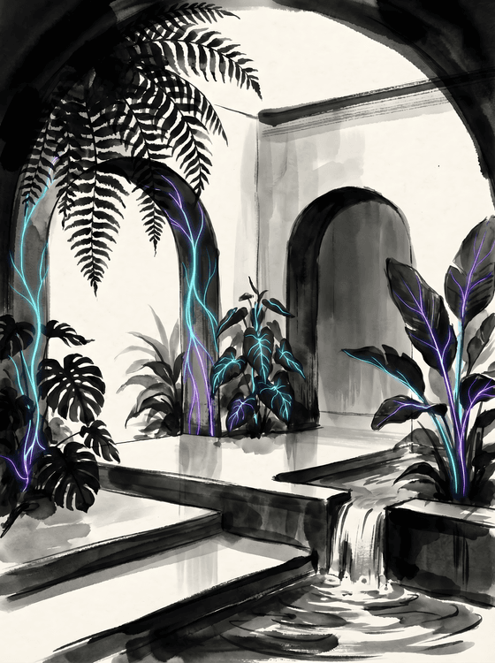 Neon Sanctuary: The Ink Courtyard