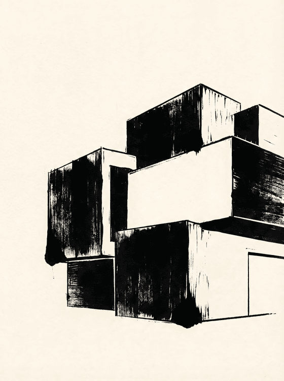 Structural Ink: Stacked Brutalism