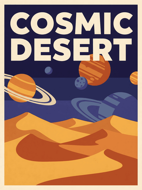 Cosmic Desert: An Interstellar Travel Poster