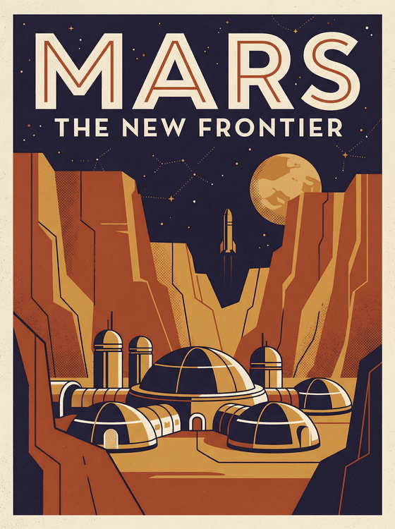 Mars: The New Frontier Vintage Poster