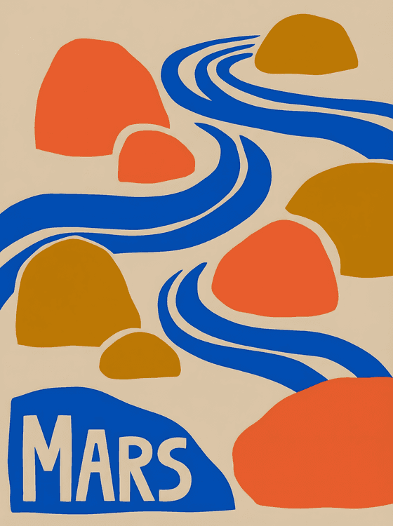 Mars Zen Garden Abstract Print