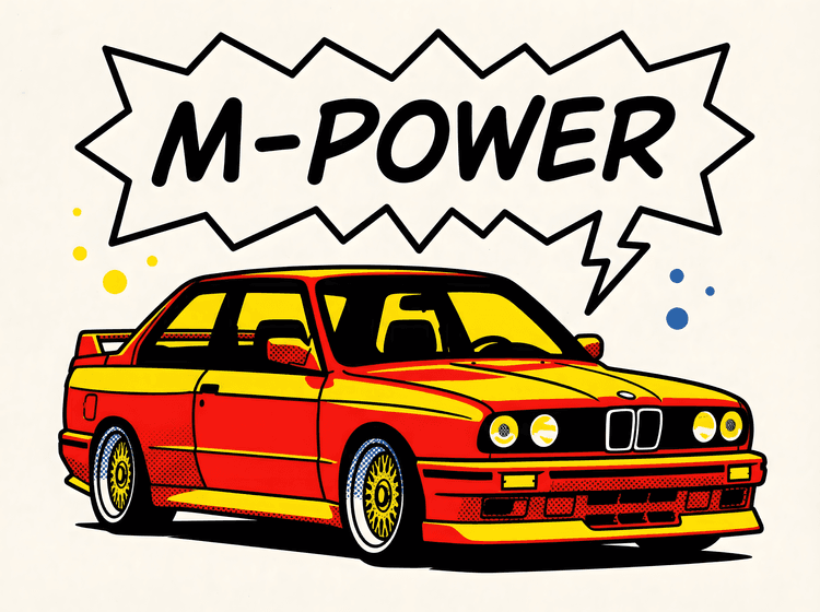 BMW E30 M3: M-Power Comic Pop Art