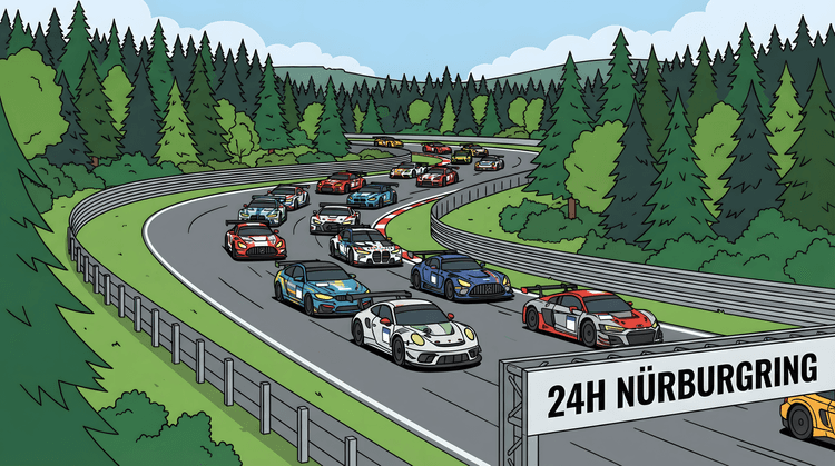 The Green Hell Grid: 24h Nürburgring Illustration