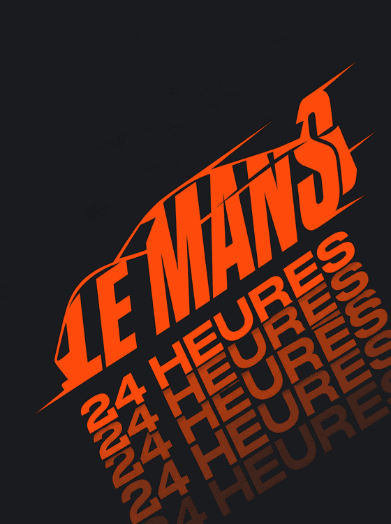 Sleek Silhouette: 24 Heures du Mans Typographic Art