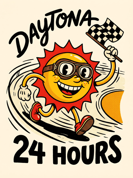 Sunny Sprint: Daytona 24 Hours Rubber Hose Art