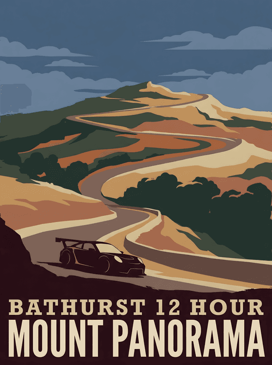Mount Panorama Heritage: Bathurst 12 Hour Vintage Poster